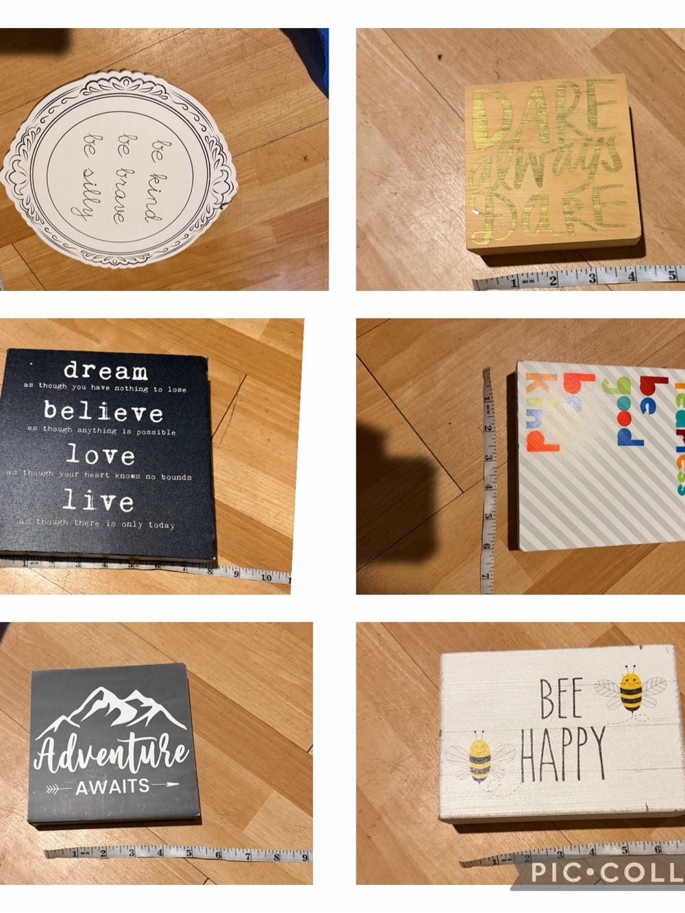Motivational Inspirational Wall Wood Blocks Decor Plaque Bundle of 7 pieces
